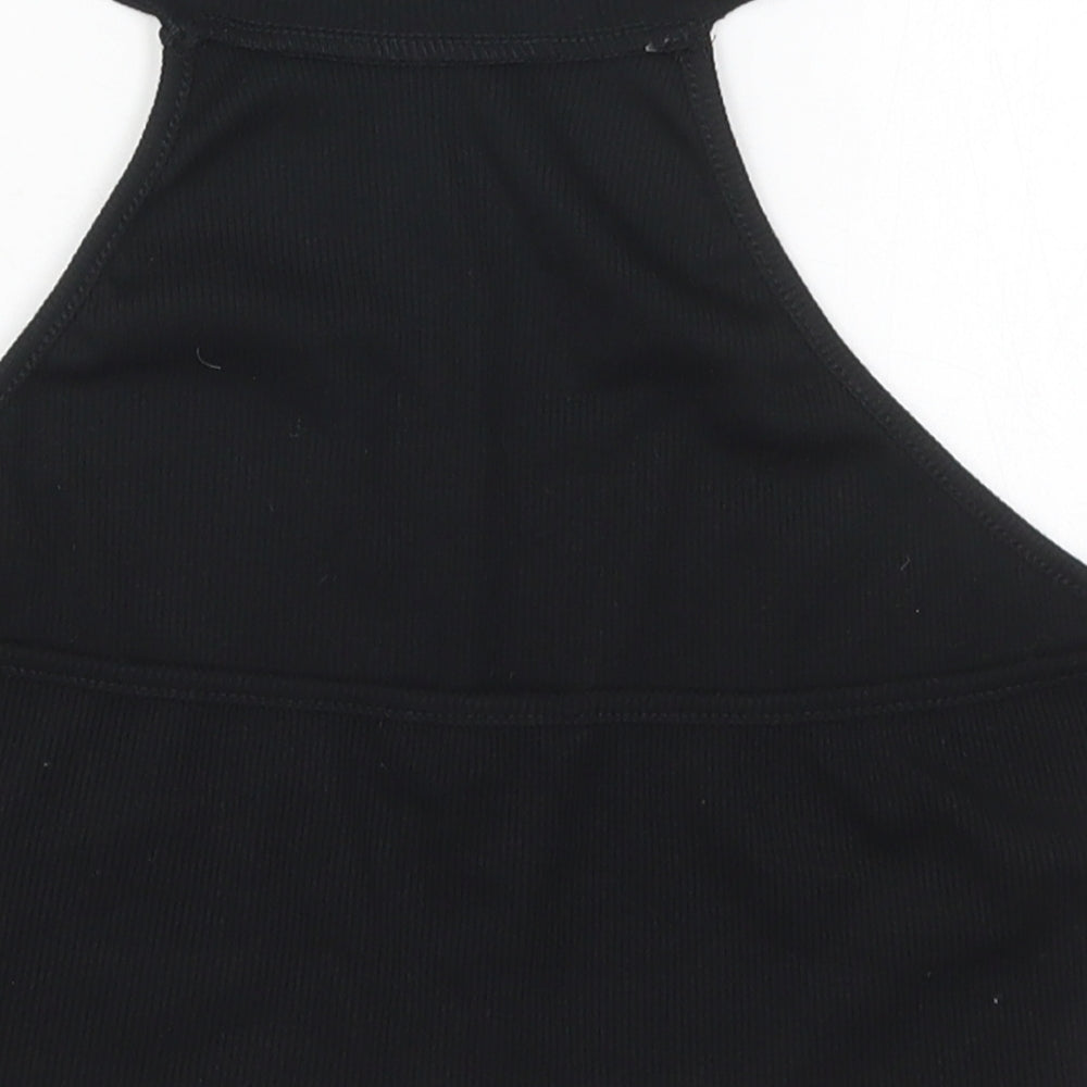 SheIn Womens Black  Polyester Cropped Tank Size S Halter