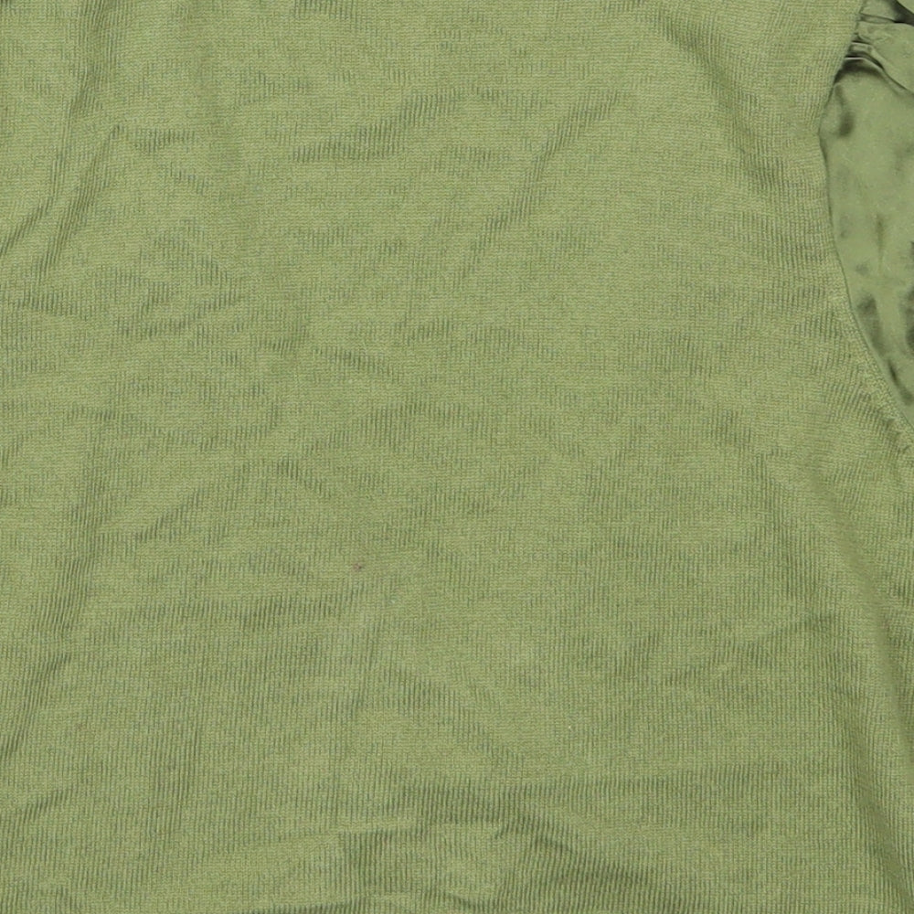 Principles Womens Green V-Neck  Silk Cardigan Jumper Size 14