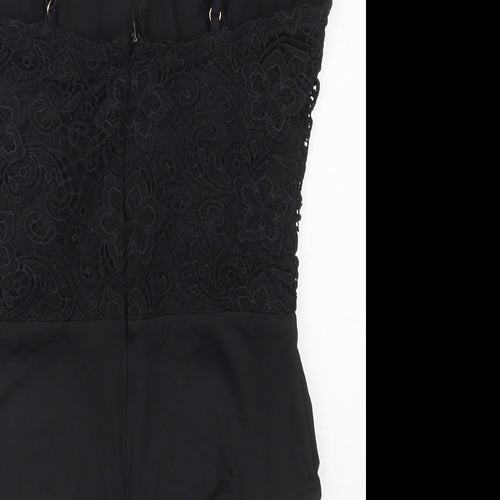 Vera & Lucy Womens Black  Polyester Bodysuit One-Piece Size S  Button