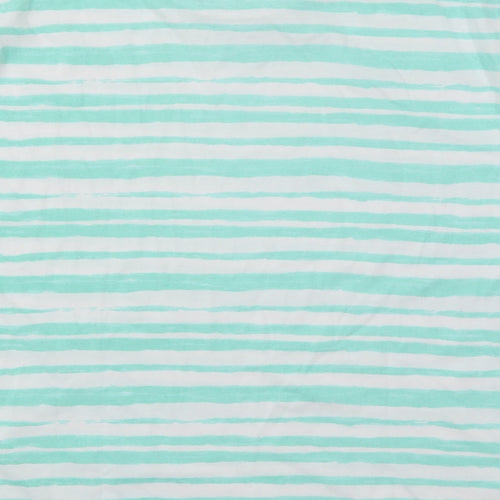 Gerard Womens Green Striped Cotton Basic T-Shirt Size XL Crew Neck