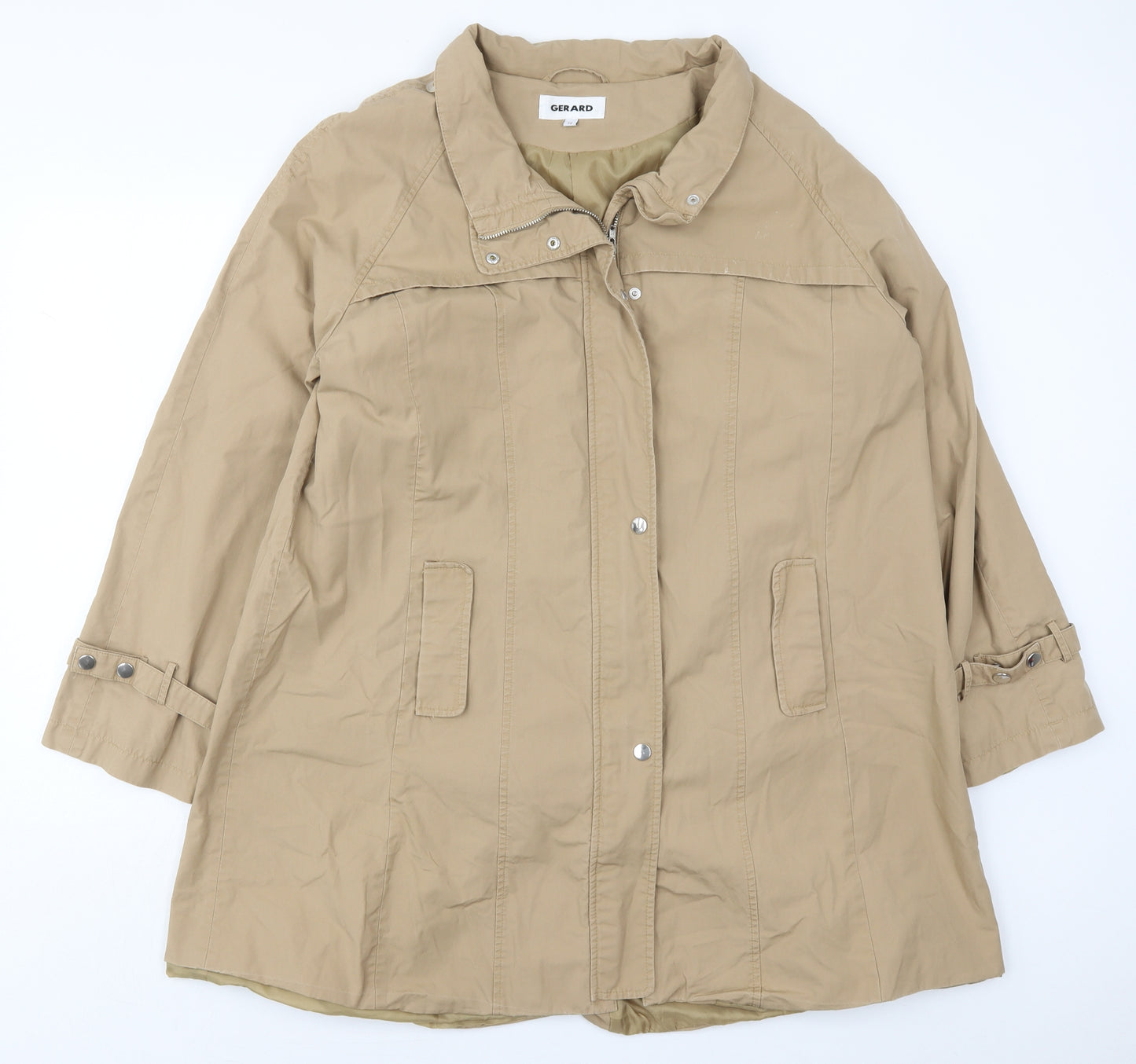 Gerard Womens Beige   Overcoat Coat Size 22  Zip