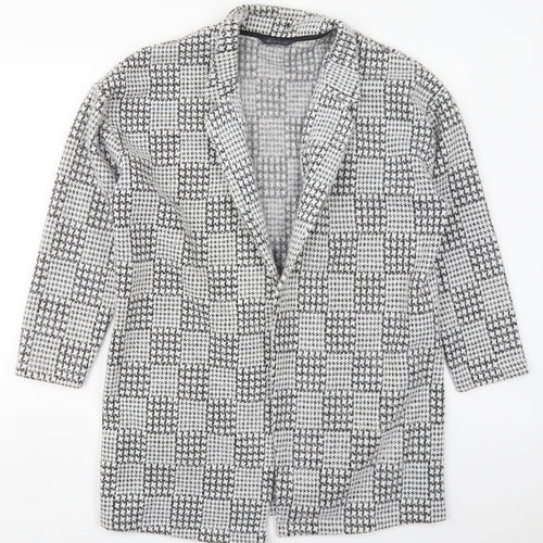 Marks and Spencer Womens Grey Geometric  Jacket Coatigan Size 16