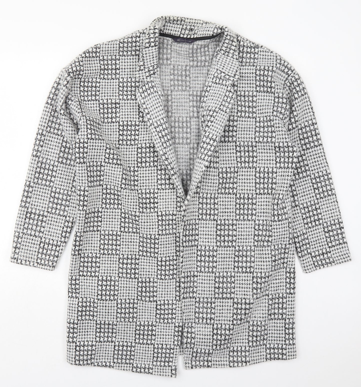 Marks and Spencer Womens Grey Geometric  Jacket Coatigan Size 16