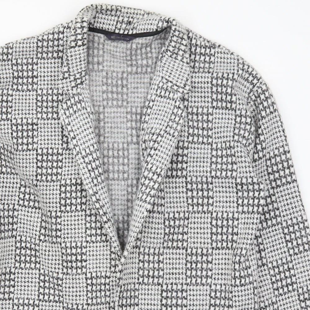 Marks and Spencer Womens Grey Geometric  Jacket Coatigan Size 16