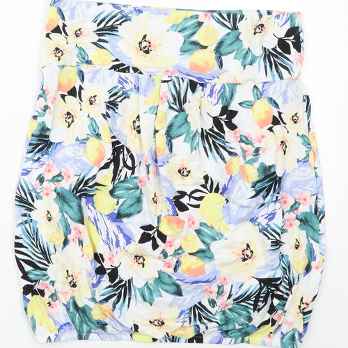Papaya Womens Blue Floral Viscose Basic Tank Size M Off the Shoulder