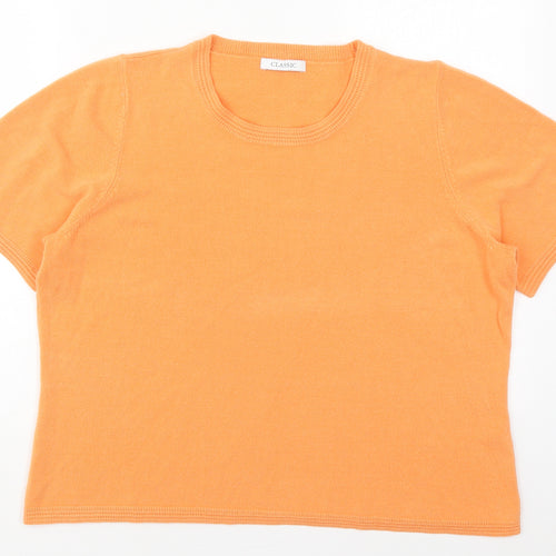 Marks and Spencer Womens Orange Crew Neck  Acrylic Pullover Jumper Size 18