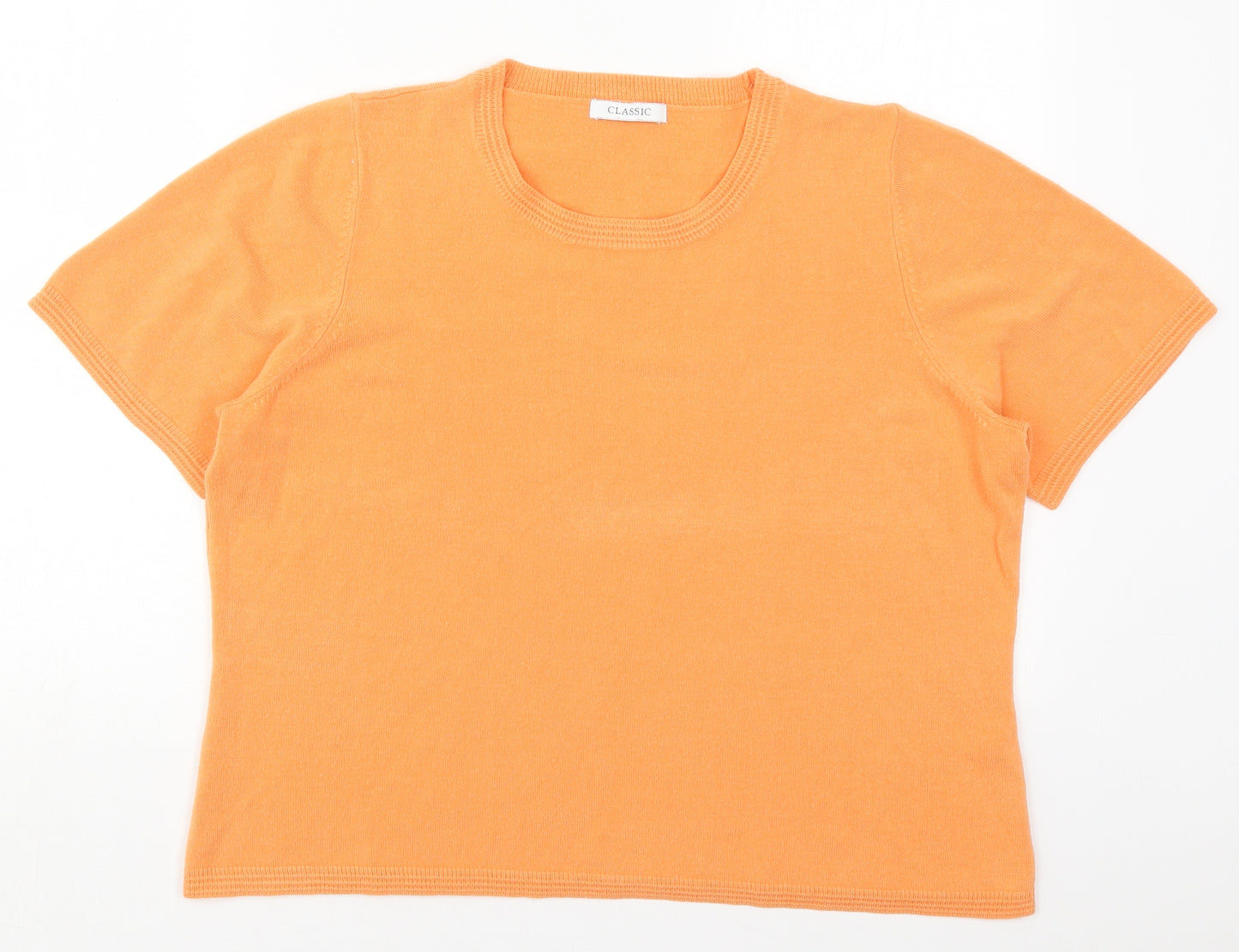 Marks and Spencer Womens Orange Crew Neck  Acrylic Pullover Jumper Size 18
