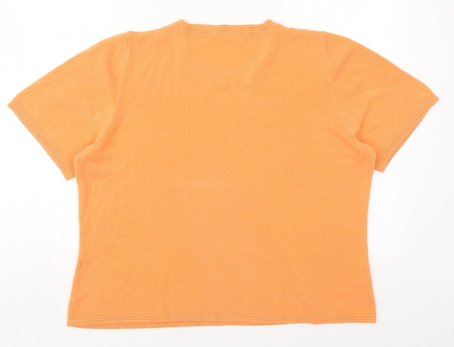 Marks and Spencer Womens Orange Crew Neck  Acrylic Pullover Jumper Size 18