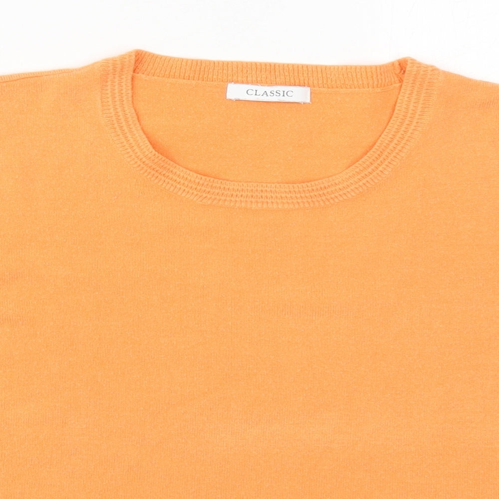 Marks and Spencer Womens Orange Crew Neck  Acrylic Pullover Jumper Size 18