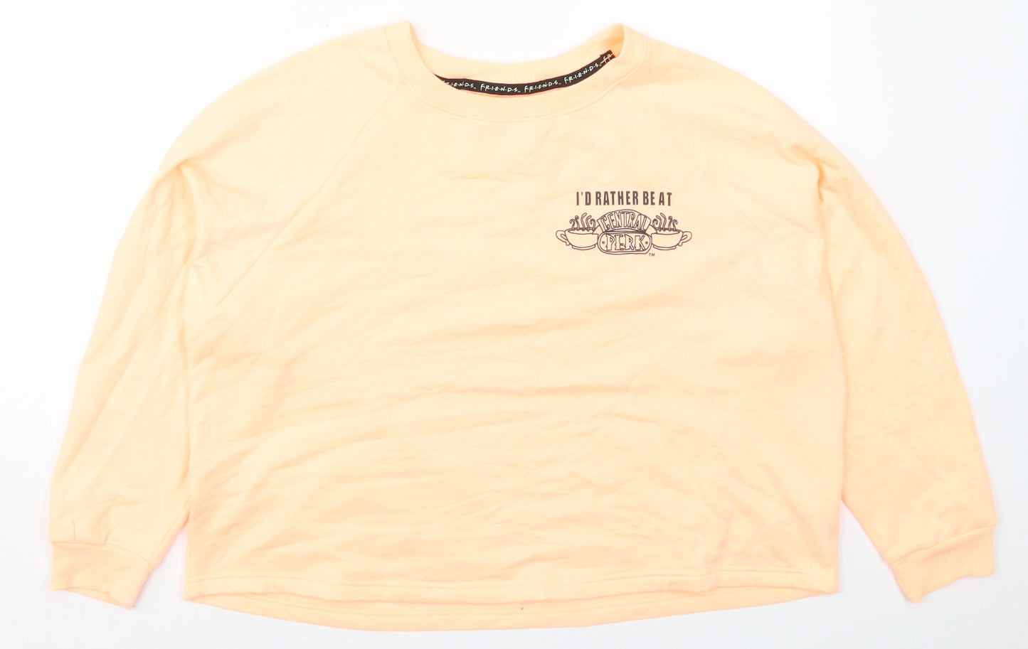 Primark Womens Orange  Polyester Pullover Sweatshirt Size 12  Pullover - Central Perk