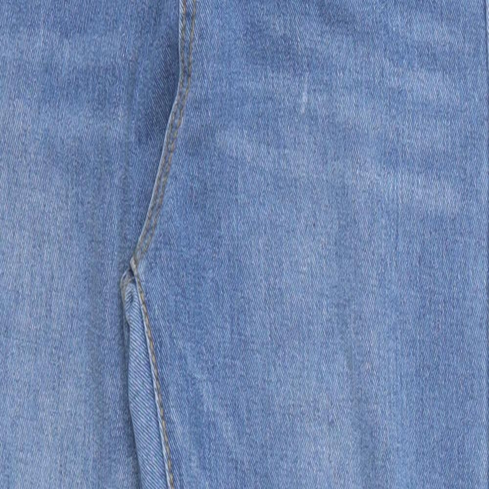 Order Plus Womens Blue  Cotton Straight Jeans Size M L26 in Regular Button