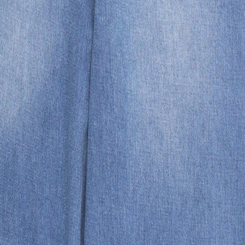 Order Plus Womens Blue  Cotton Straight Jeans Size M L26 in Regular Button