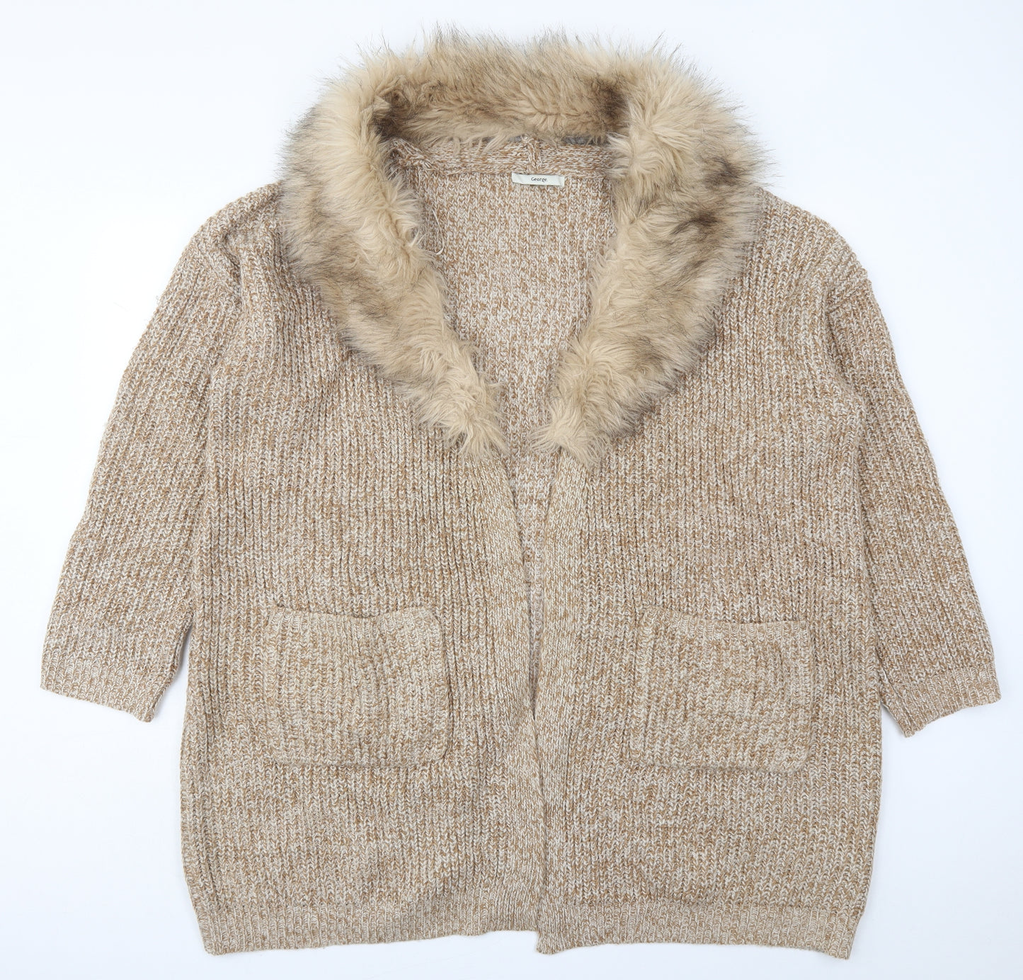 George Womens Green Collared  Acrylic Cardigan Jumper Size 24