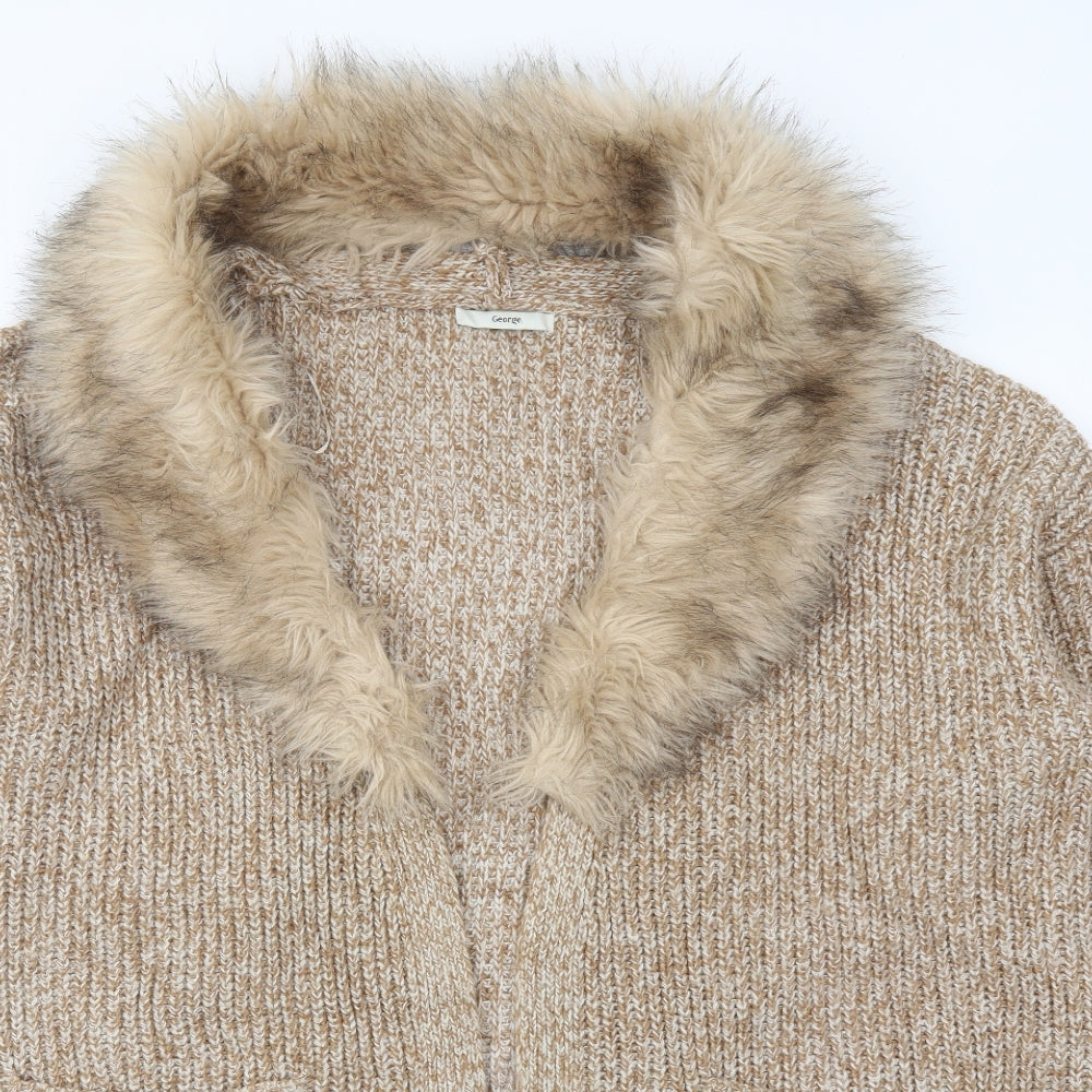 George Womens Green Collared  Acrylic Cardigan Jumper Size 24