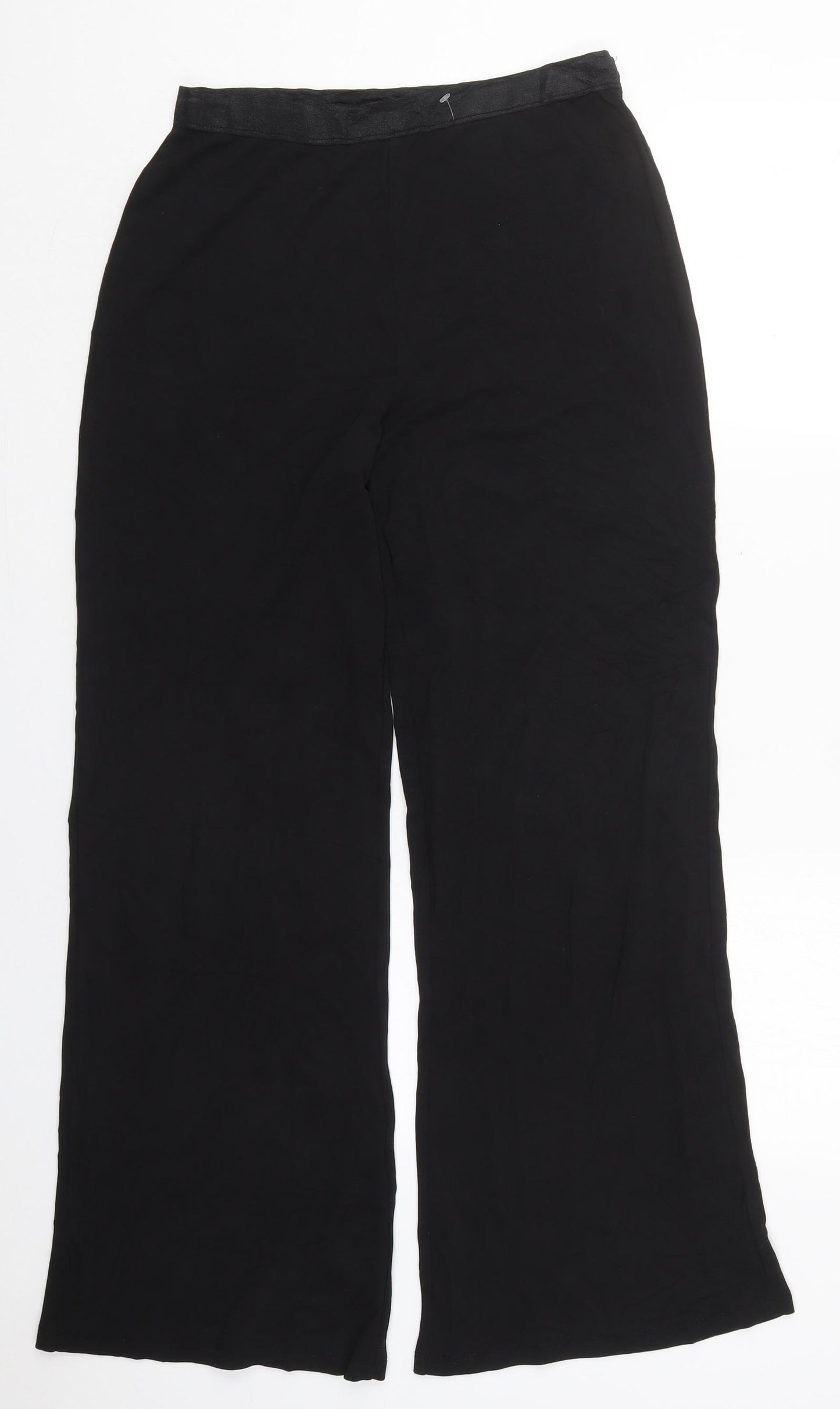 Marks and Spencer Womens Black  Viscose Trousers  Size 12 L29 in Regular