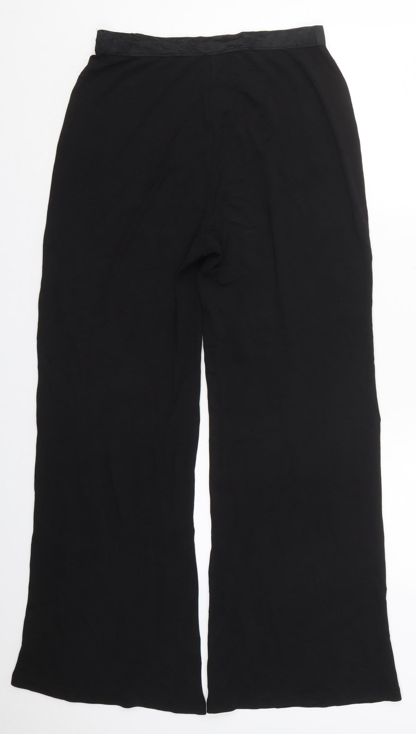 Marks and Spencer Womens Black  Viscose Trousers  Size 12 L29 in Regular