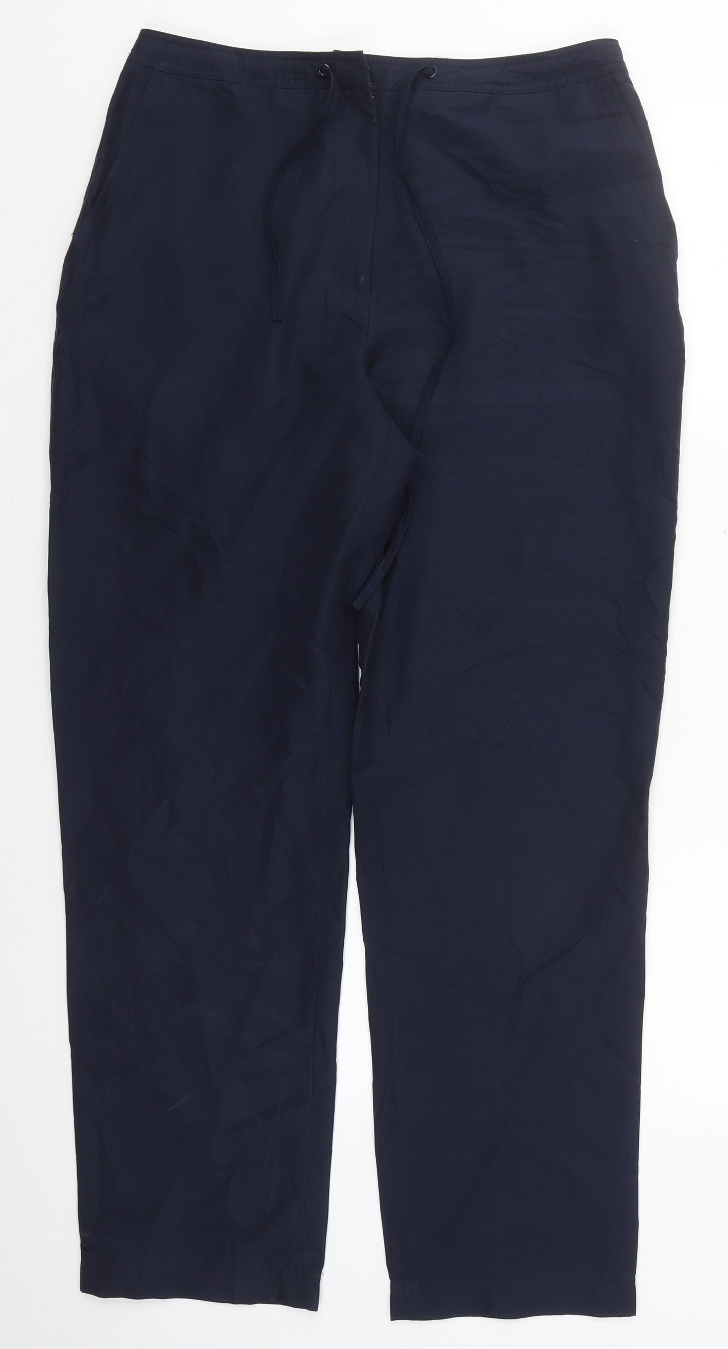 Maine Womens Blue  Polyester Trousers  Size 14 L29 in Regular Button