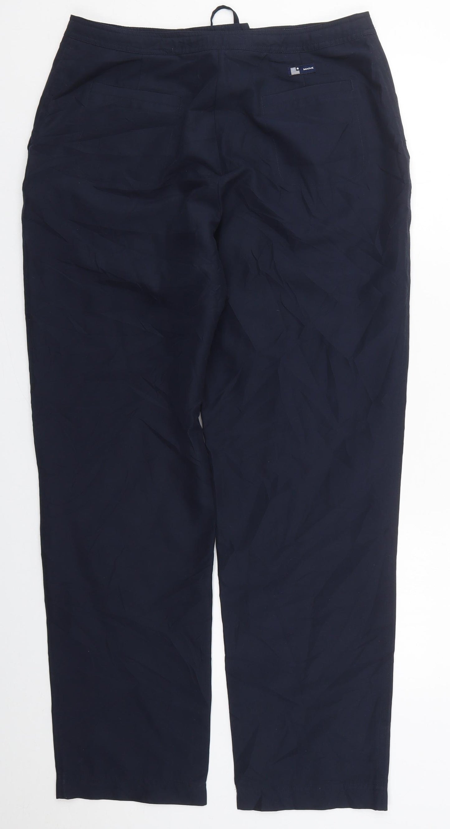 Maine Womens Blue  Polyester Trousers  Size 14 L29 in Regular Button