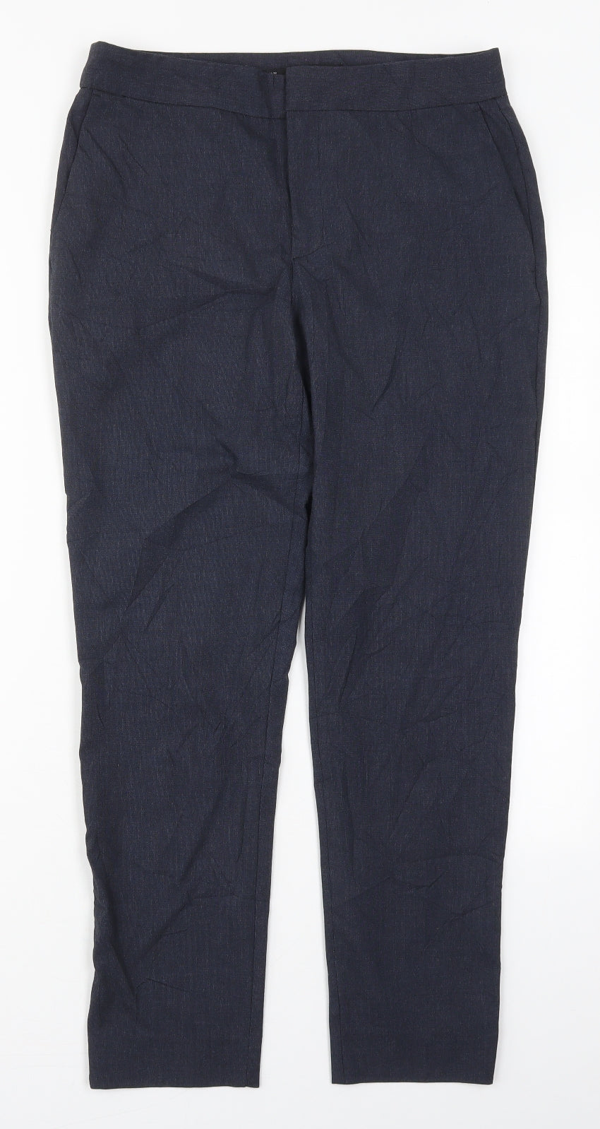 Zara Womens Blue  Polyester Trousers  Size 8 L27 in Regular Hook & Eye
