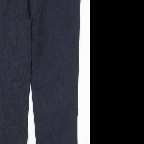 Zara Womens Blue  Polyester Trousers  Size 8 L27 in Regular Hook & Eye