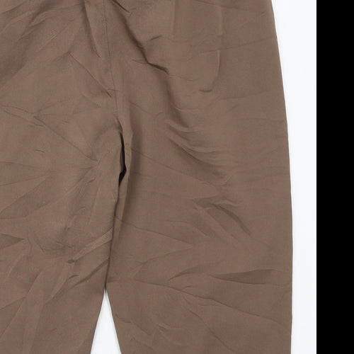 Preworn Womens Brown  Polyester Trousers  Size 30 in  Regular