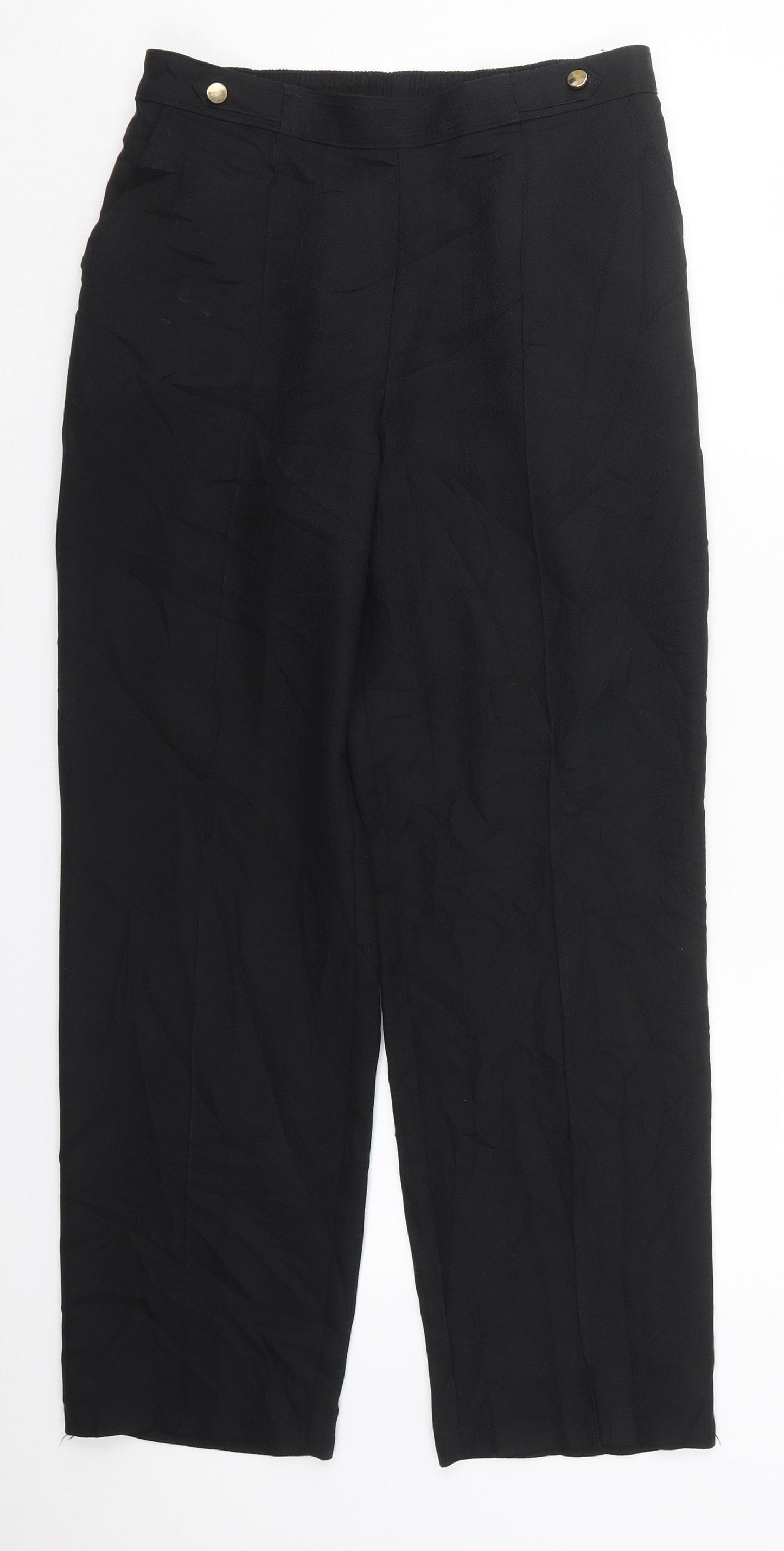 Marks and Spencer Womens Black  Polyester Trousers  Size 10 L27 in Regular