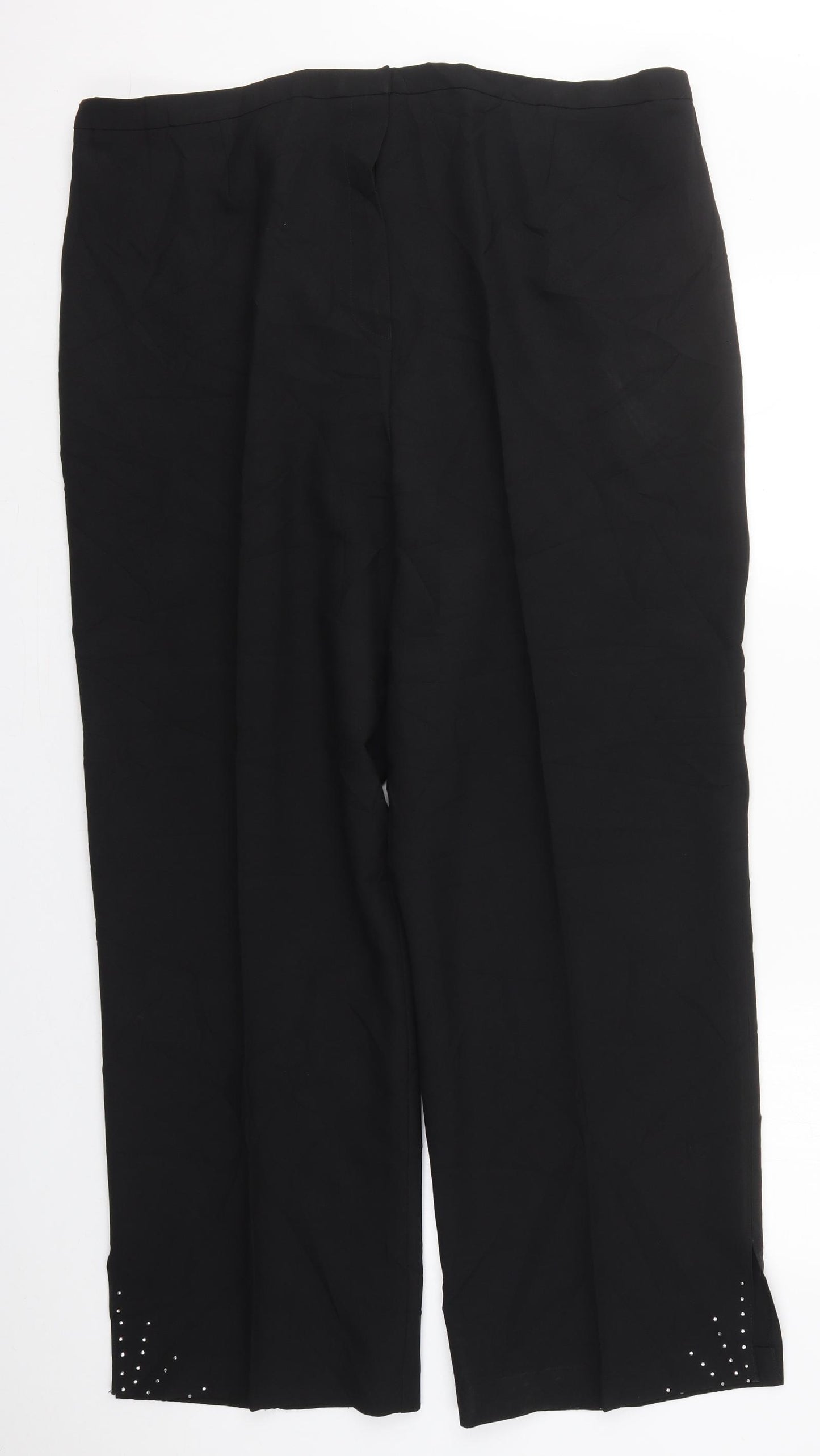 George Womens Black  Polyester Trousers  Size 22 L31 in Regular Hook & Eye
