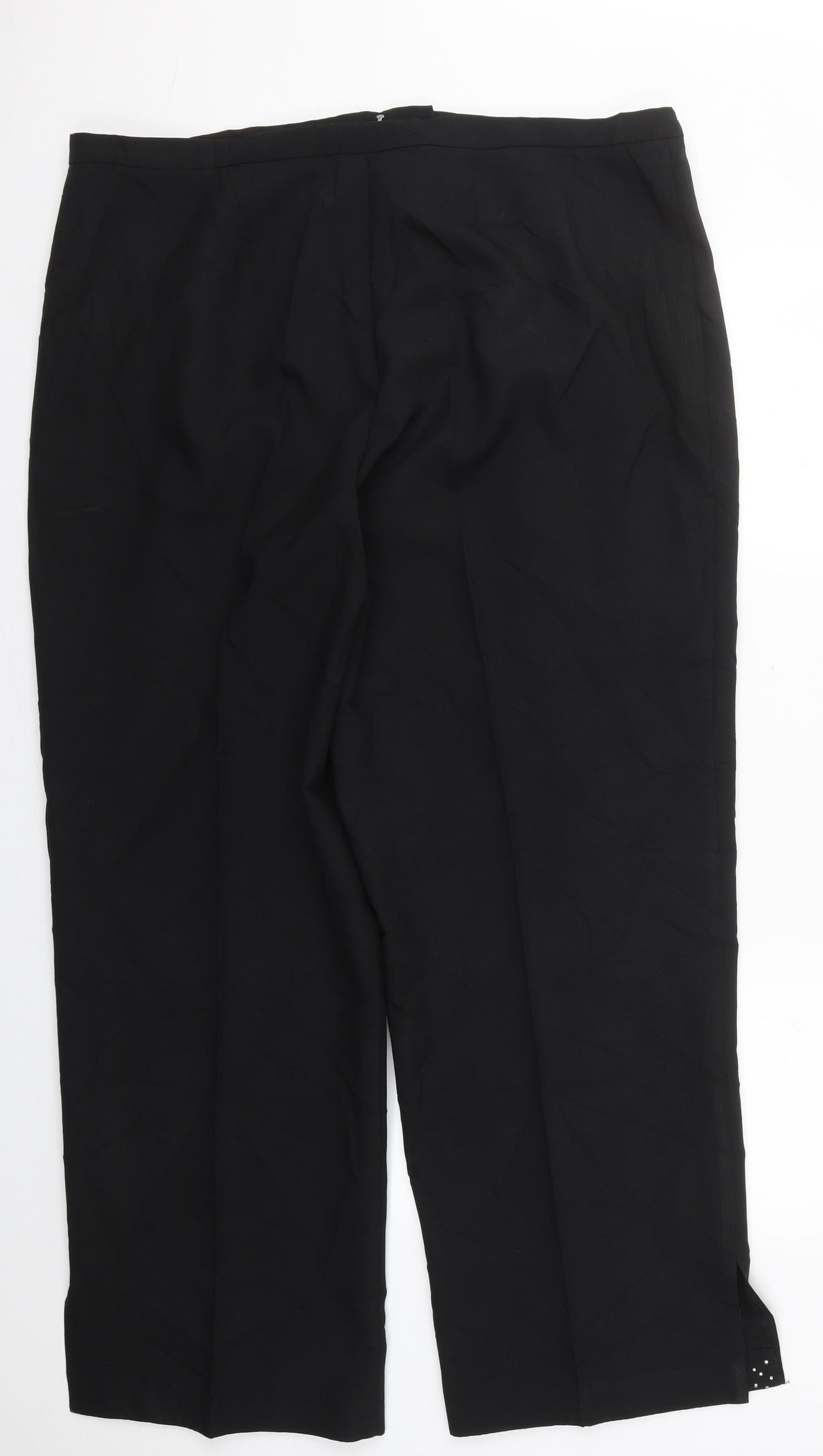 George Womens Black  Polyester Trousers  Size 22 L31 in Regular Hook & Eye