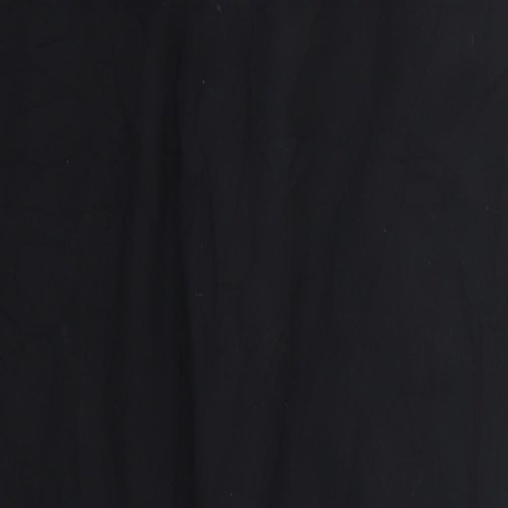 Marks and Spencer Womens Black  Polyester Trousers  Size 10 L26 in Regular Hook & Eye