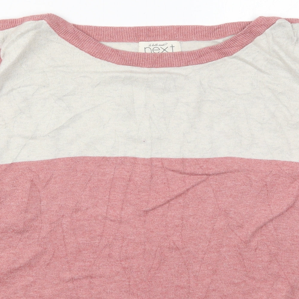 NEXT Womens Pink Boat Neck  Cotton Pullover Jumper Size 20