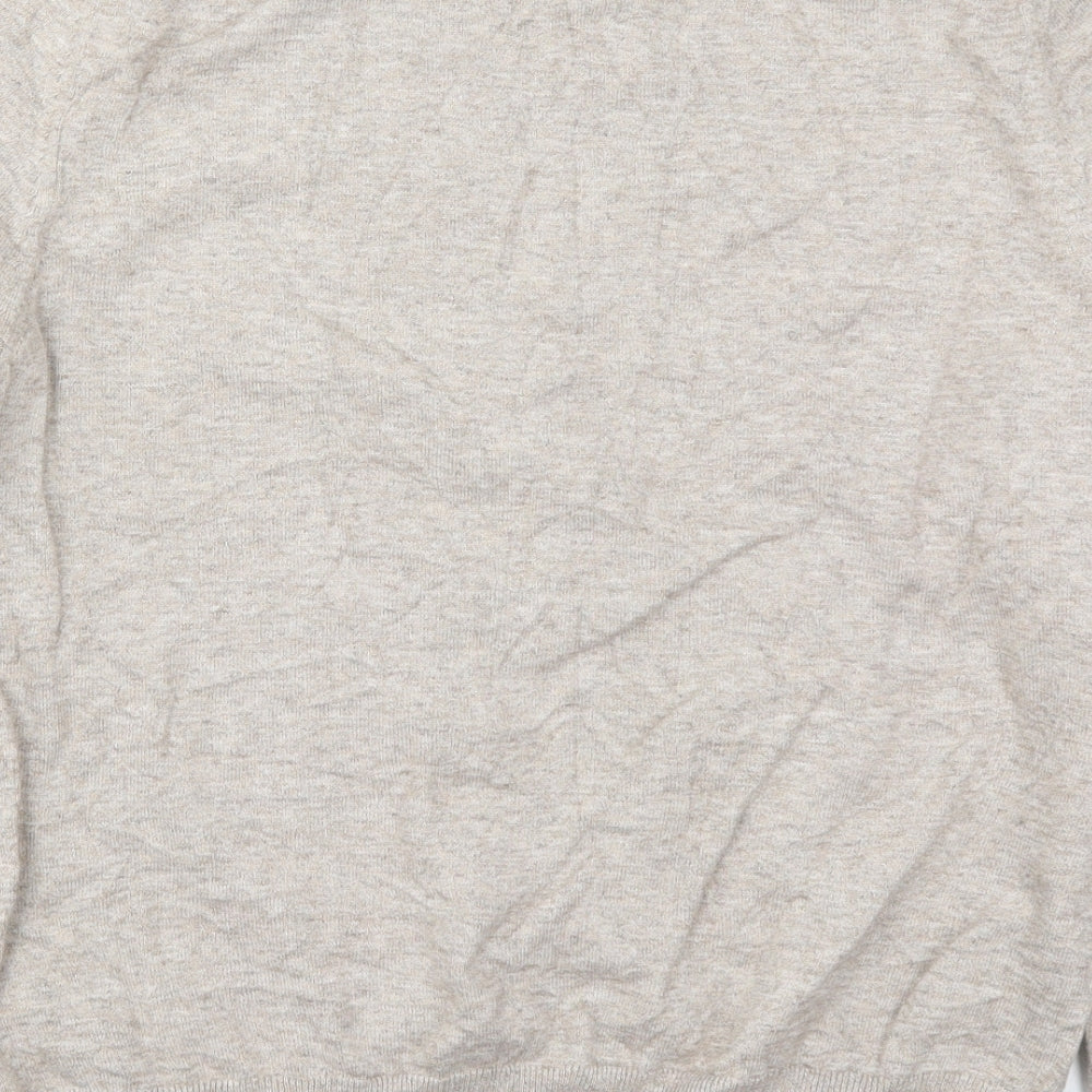 Marks and Spencer Mens Beige Crew Neck  Cotton Pullover Jumper Size L