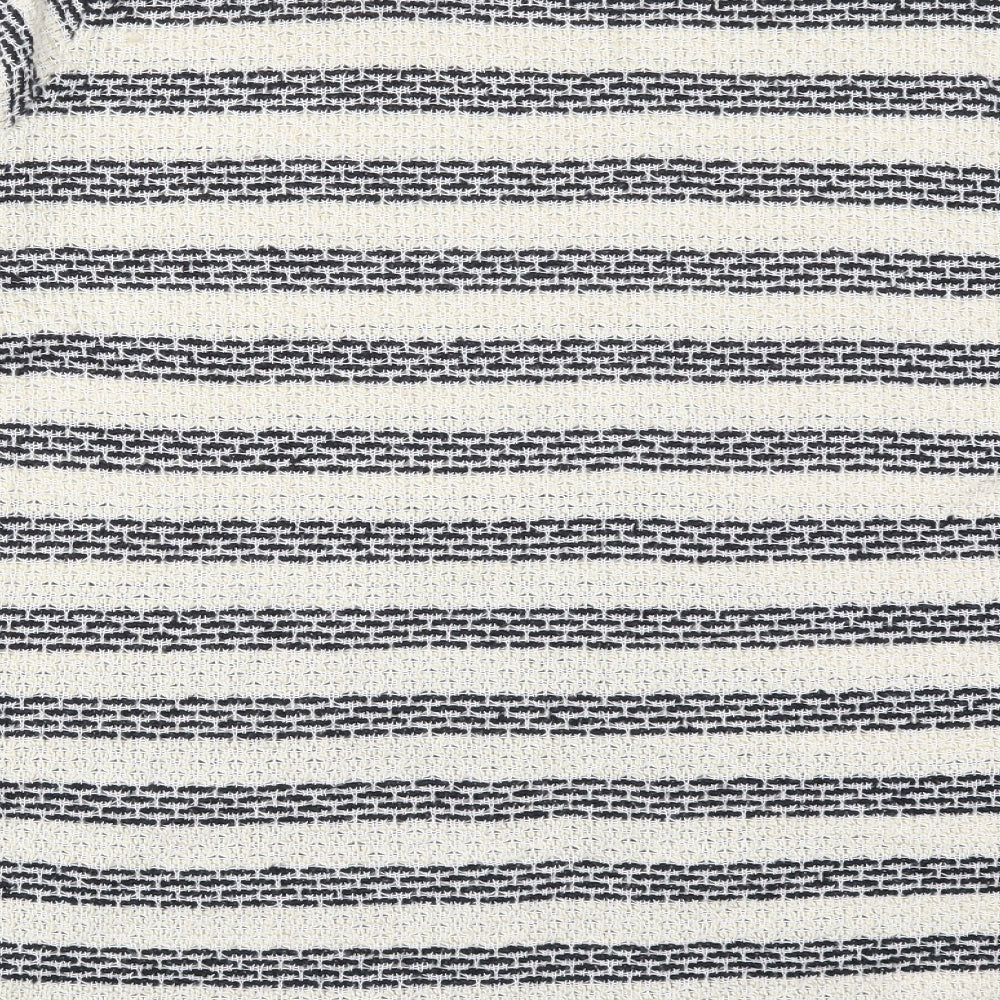 TU Womens Beige Round Neck Striped Acrylic Pullover Jumper Size 22