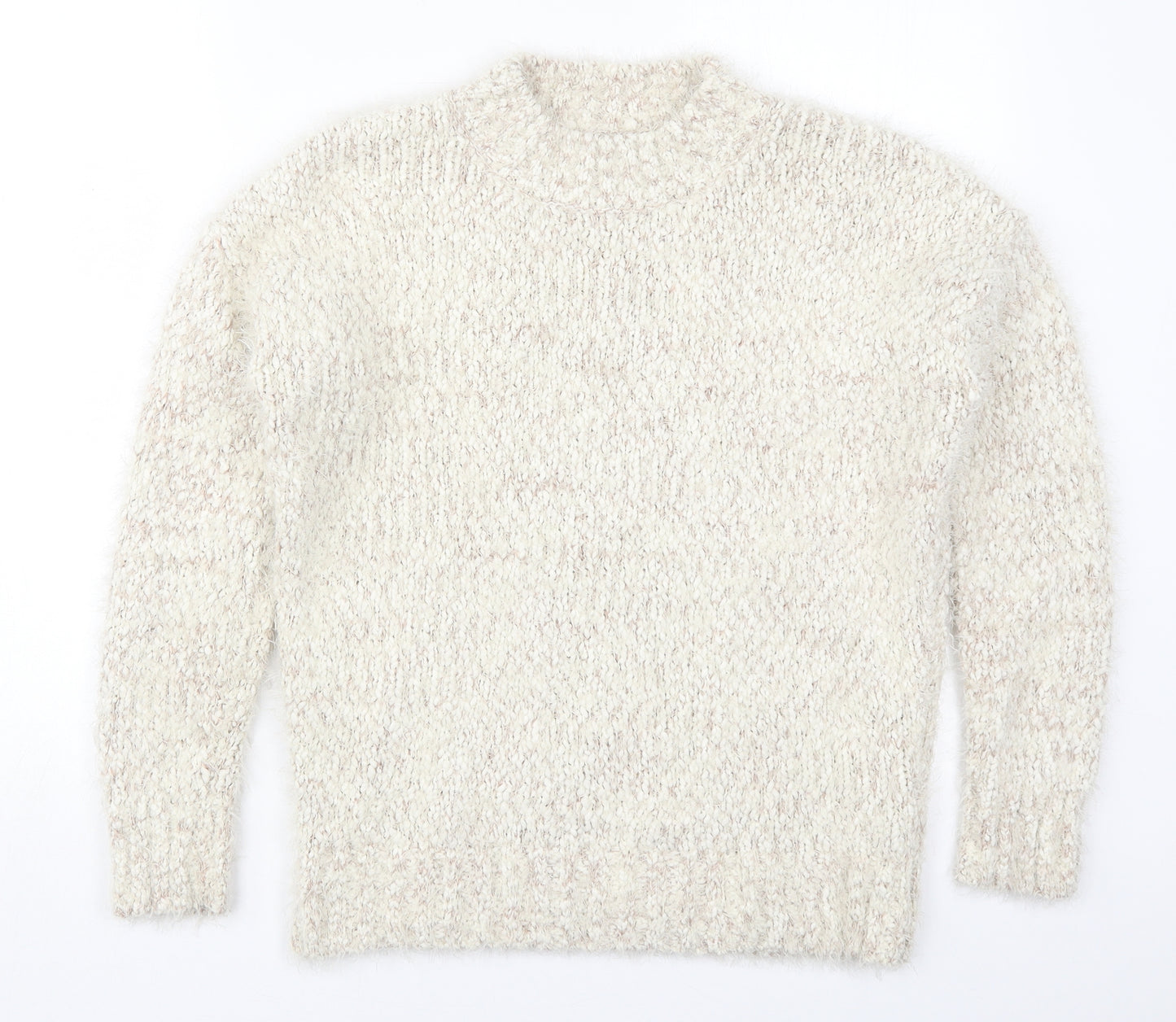 Atmosphere Womens Beige Crew Neck  Polyester Pullover Jumper Size 12