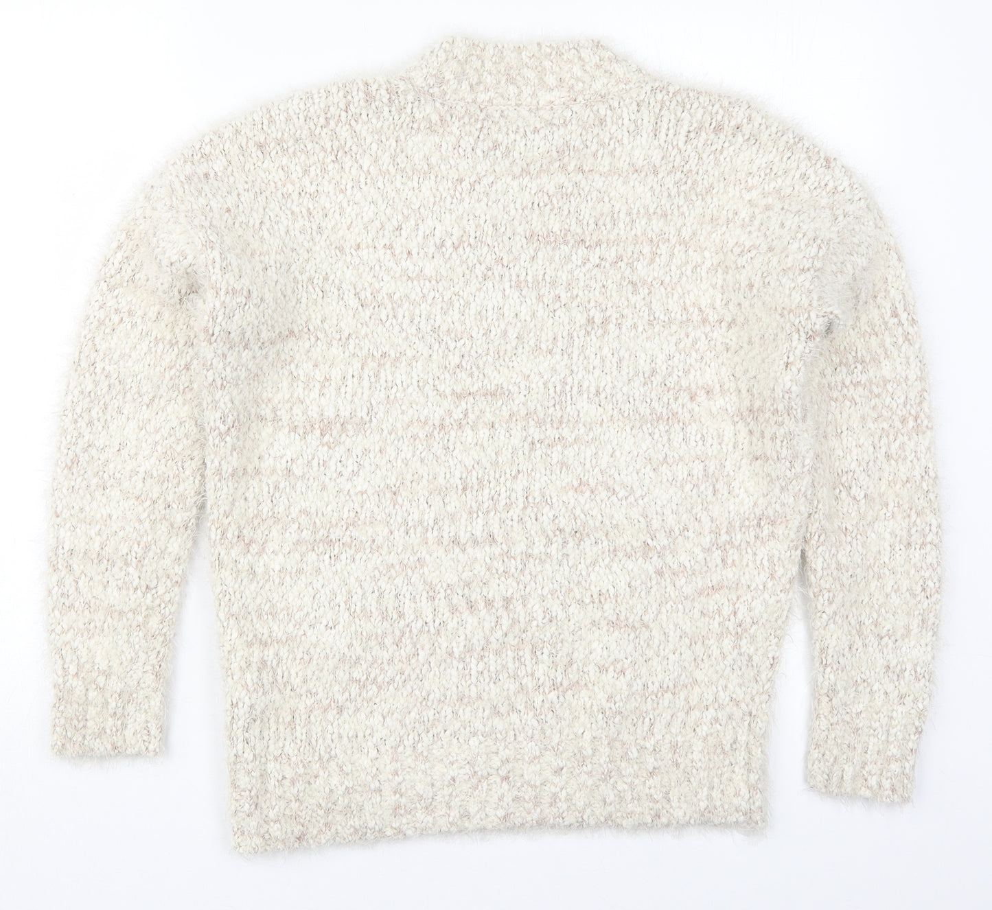 Atmosphere Womens Beige Crew Neck  Polyester Pullover Jumper Size 12