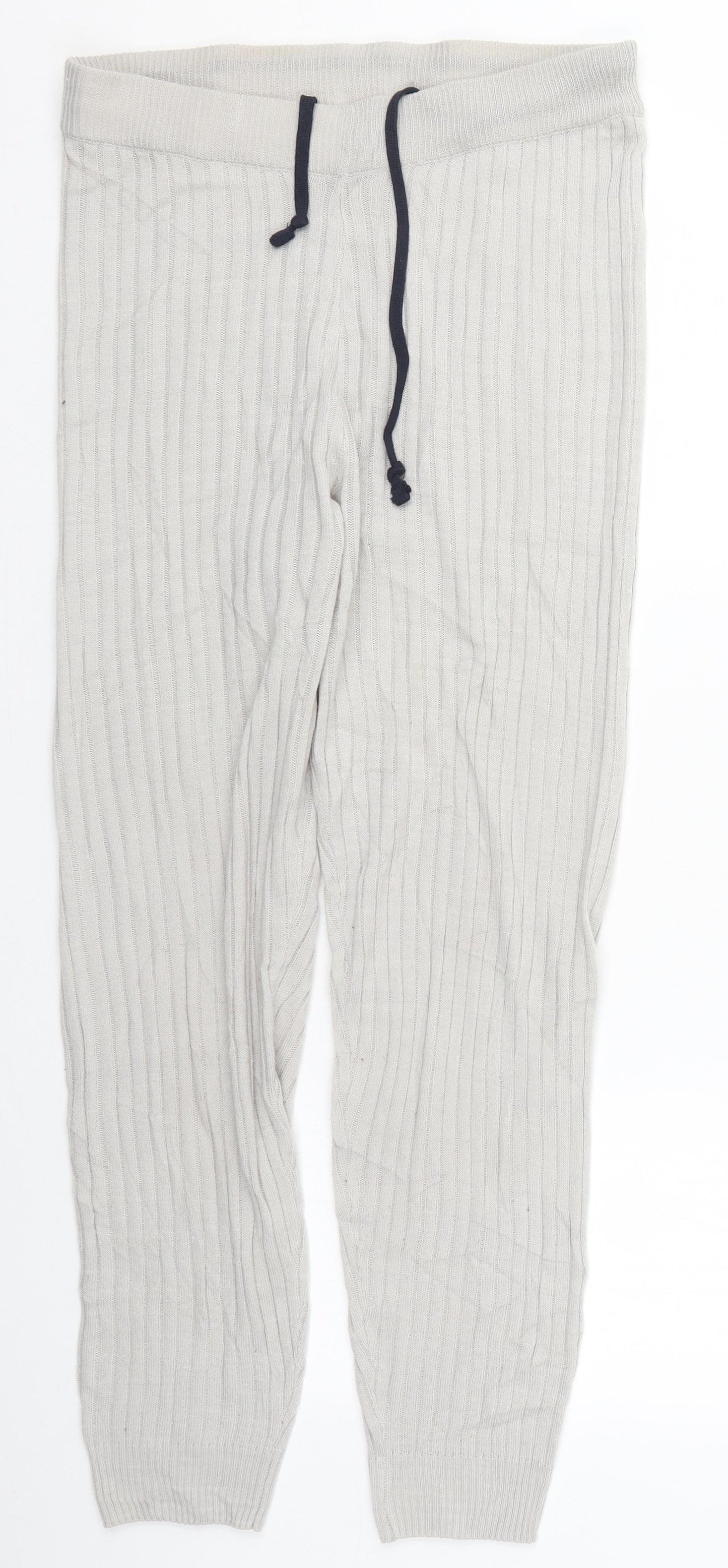 Boohoo Womens Grey  Acrylic Sweatpants Trousers Size S L27 in Regular Drawstring