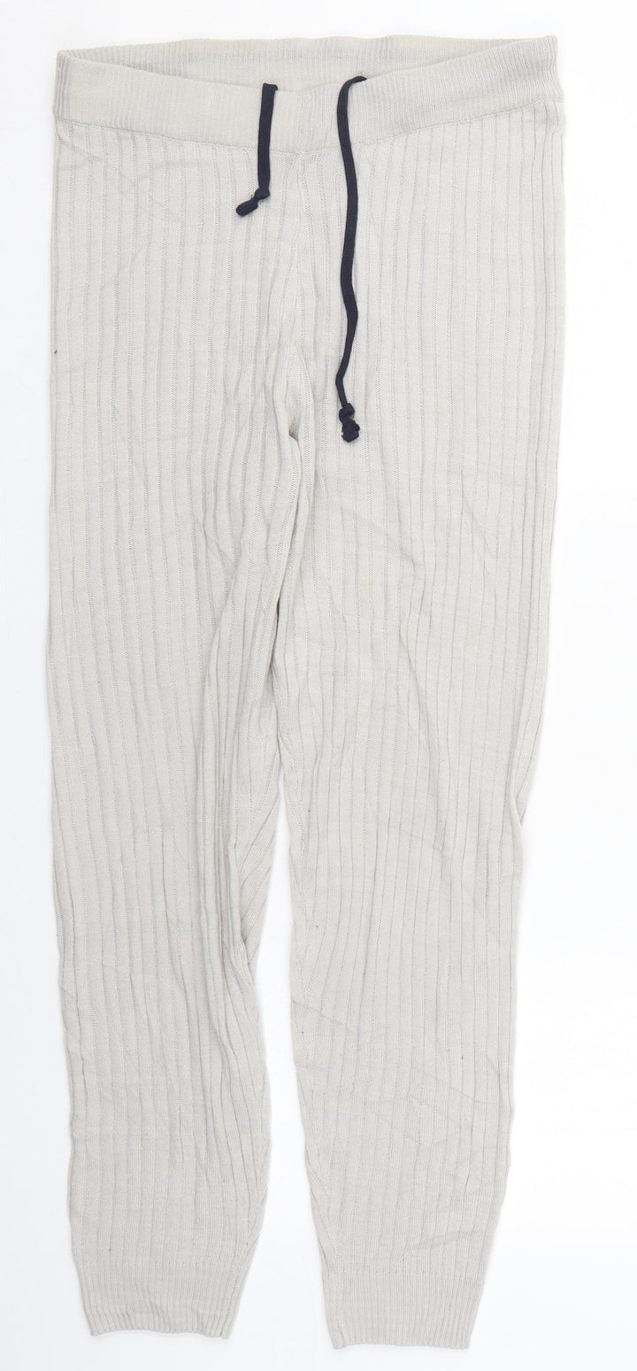 Boohoo Womens Grey  Acrylic Sweatpants Trousers Size S L27 in Regular Drawstring