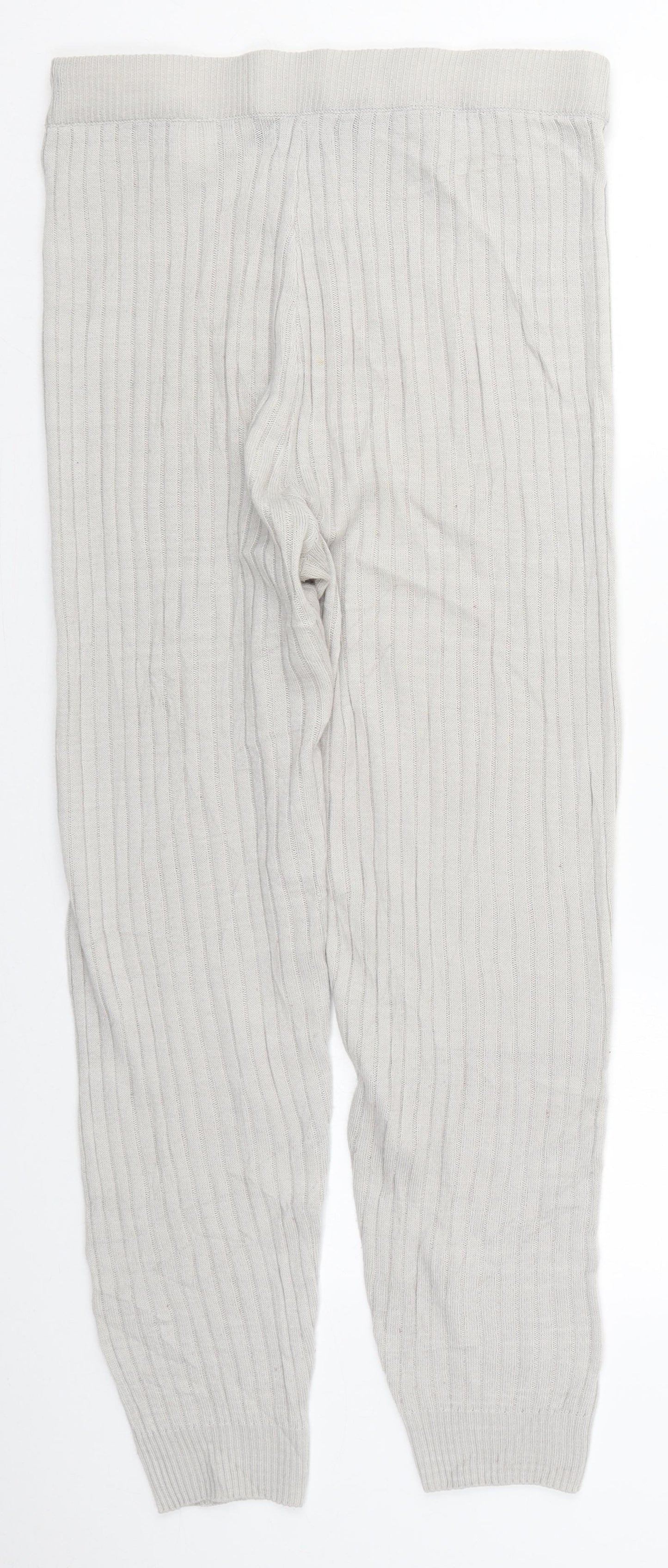 Boohoo Womens Grey  Acrylic Sweatpants Trousers Size S L27 in Regular Drawstring
