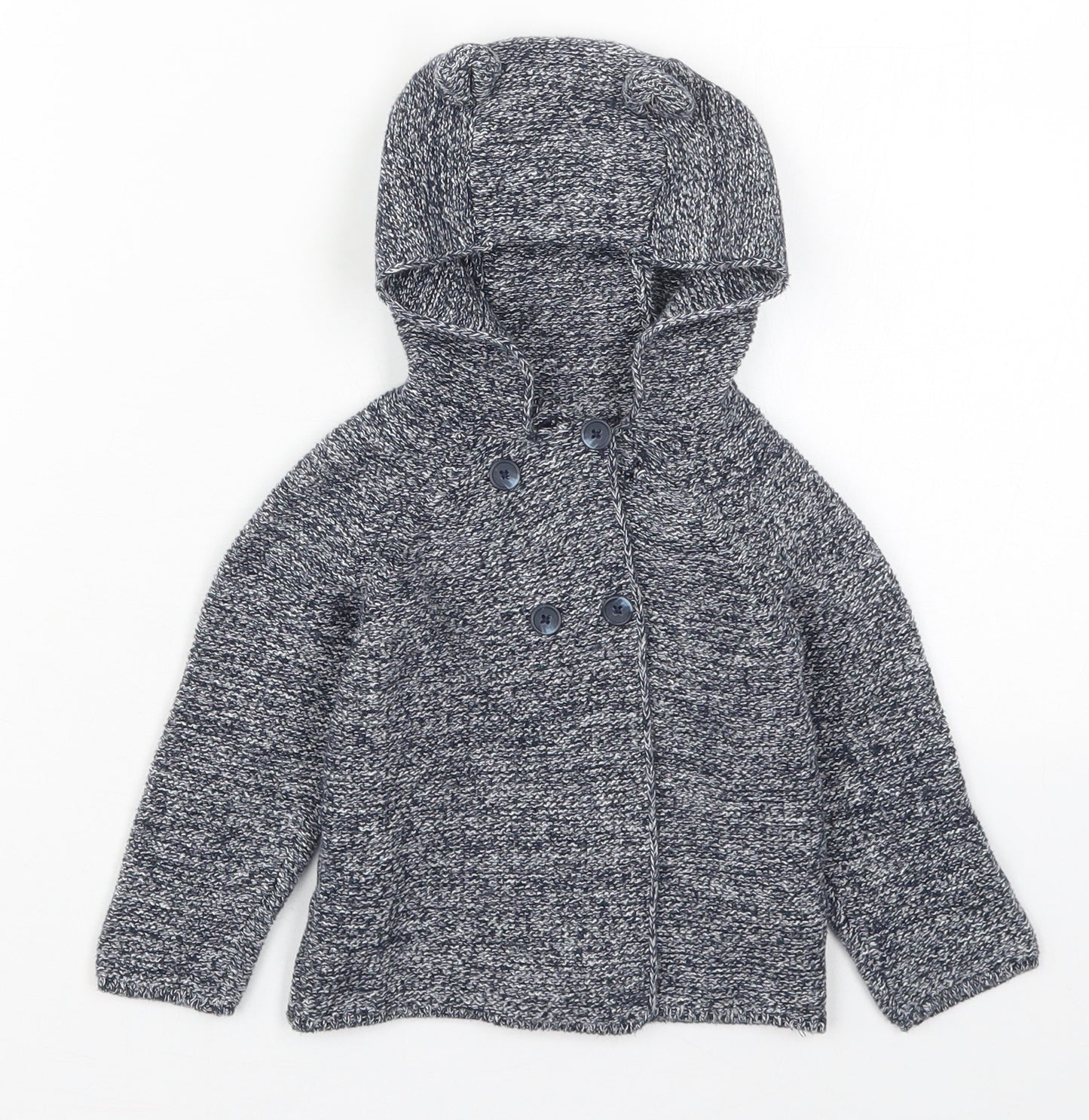 Primark Boys Blue  Cotton Cardigan Jumper Size 12-18 Months  Button