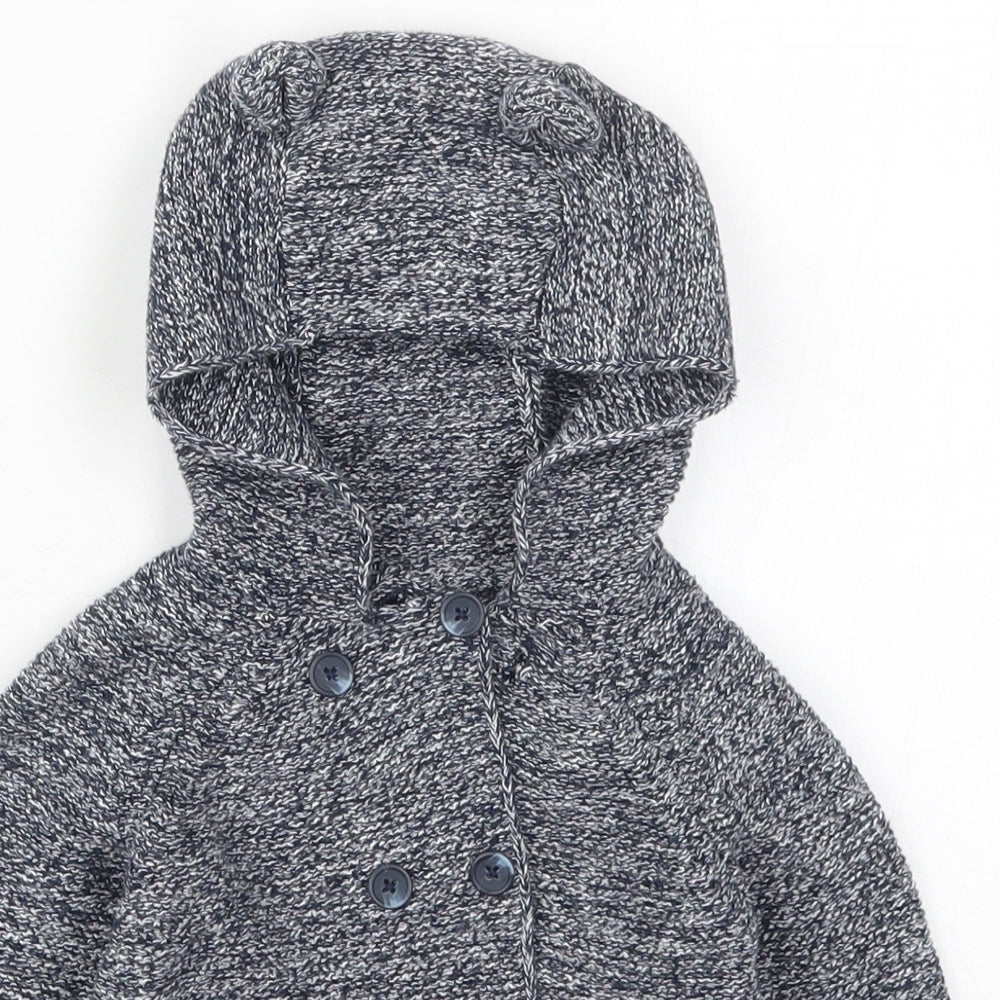 Primark Boys Blue  Cotton Cardigan Jumper Size 12-18 Months  Button