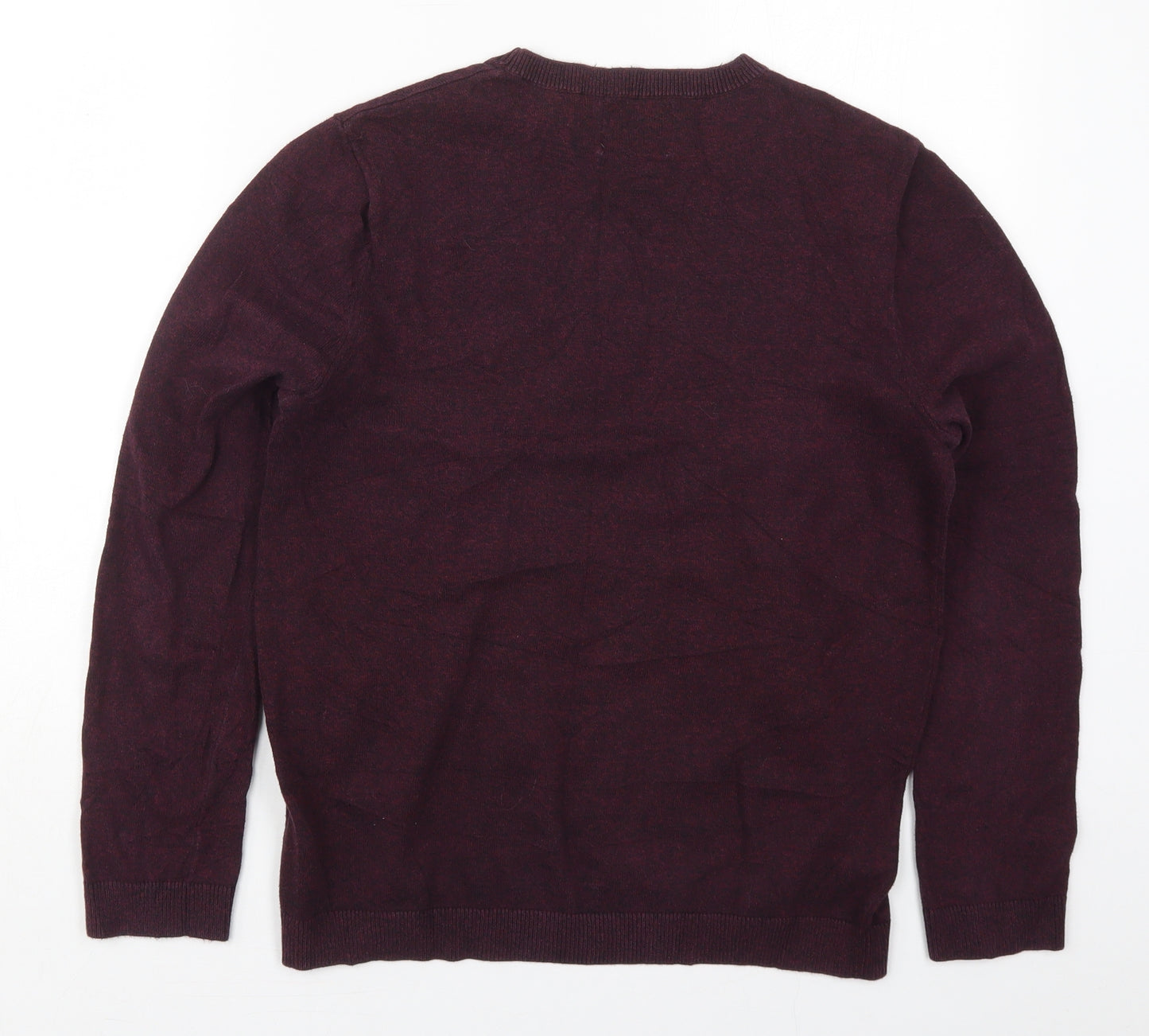 Topman Mens Purple Crew Neck  Cotton Pullover Jumper Size S