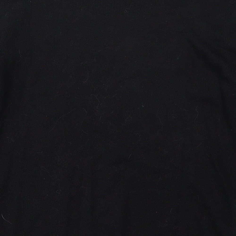 Marks and Spencer Womens Black Round Neck  Acrylic Cardigan Jumper Size 16