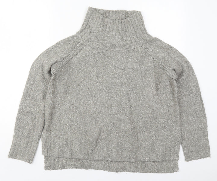 H&M Mens Grey High Neck  Acrylic Pullover Jumper Size S