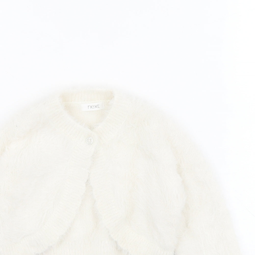 NEXT Baby White  Nylon Cardigan Jumper Size 18-24 Months  Button