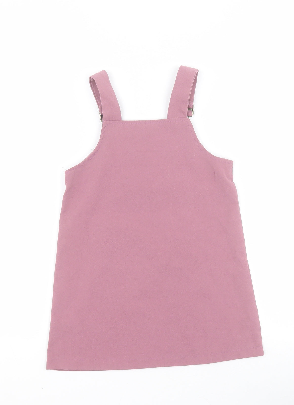 SheIn Girls Pink  Cotton Pinafore/Dungaree Dress  Size 3 Years  Square Neck Button