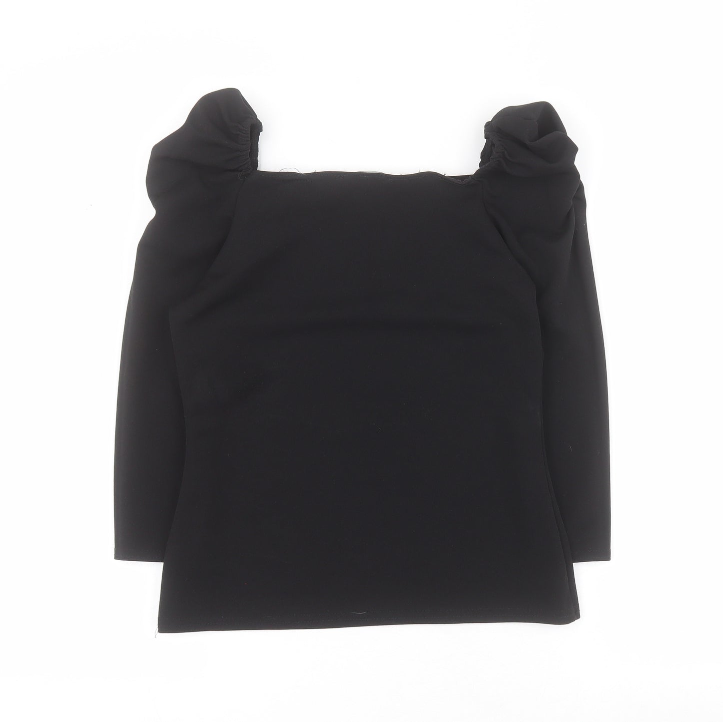 Parisian Womens Black  Polyester Basic T-Shirt Size 10 Square Neck