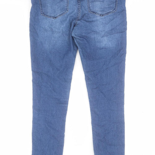 Primark Womens Blue  Cotton Skinny Jeans Size 10 L27 in Regular Zip