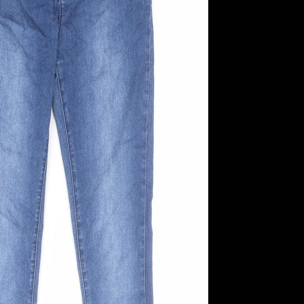 Primark Womens Blue  Cotton Skinny Jeans Size 10 L27 in Regular Zip