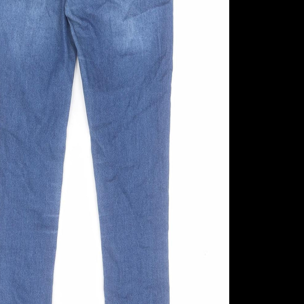Primark Womens Blue  Cotton Skinny Jeans Size 10 L27 in Regular Zip