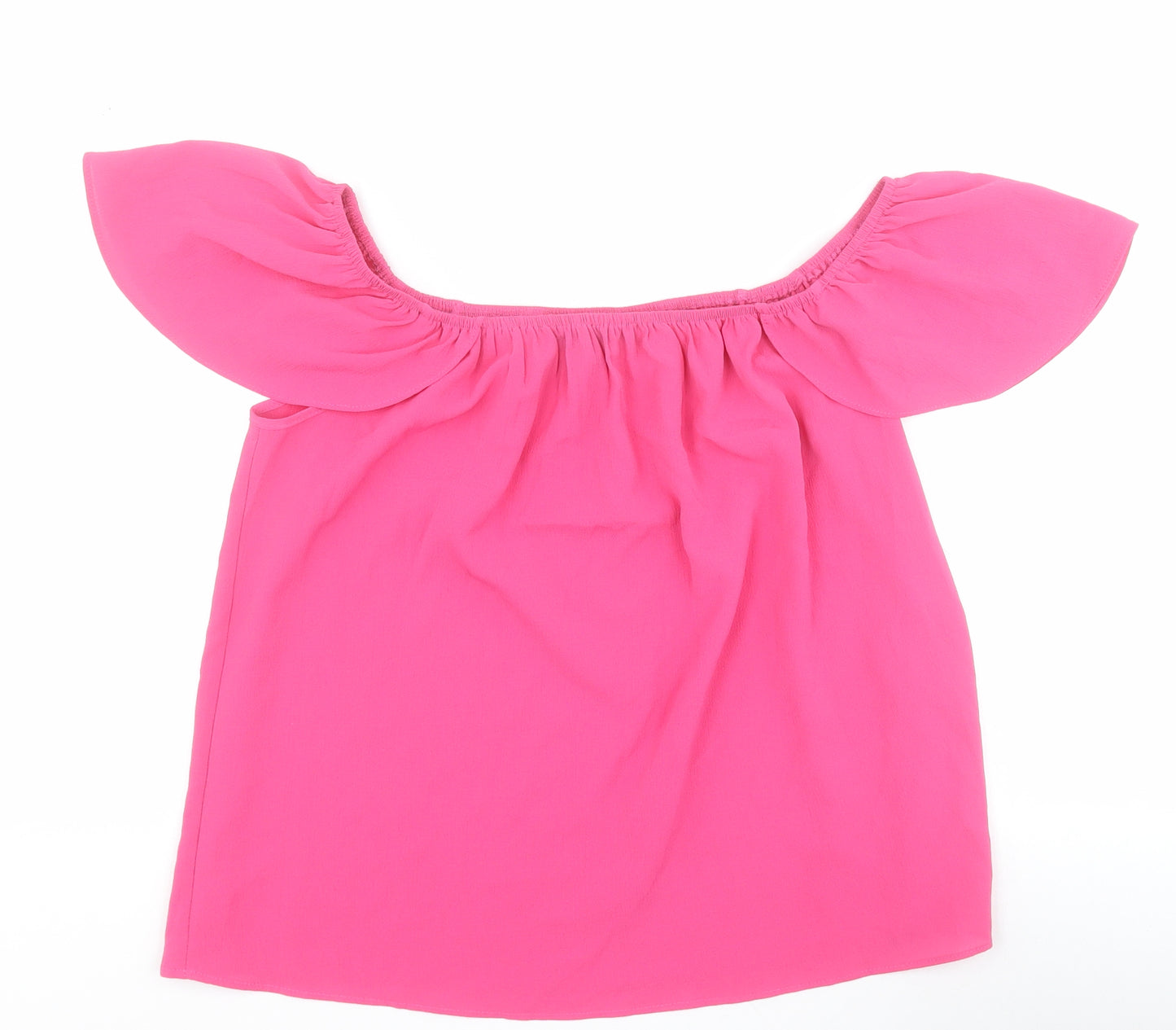 Primark Womens Pink  Polyester Basic Blouse Size 14 Off the Shoulder