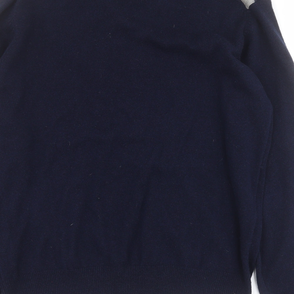 Marks and Spencer Mens Blue V-Neck Argyle/Diamond Wool Pullover Jumper Size L